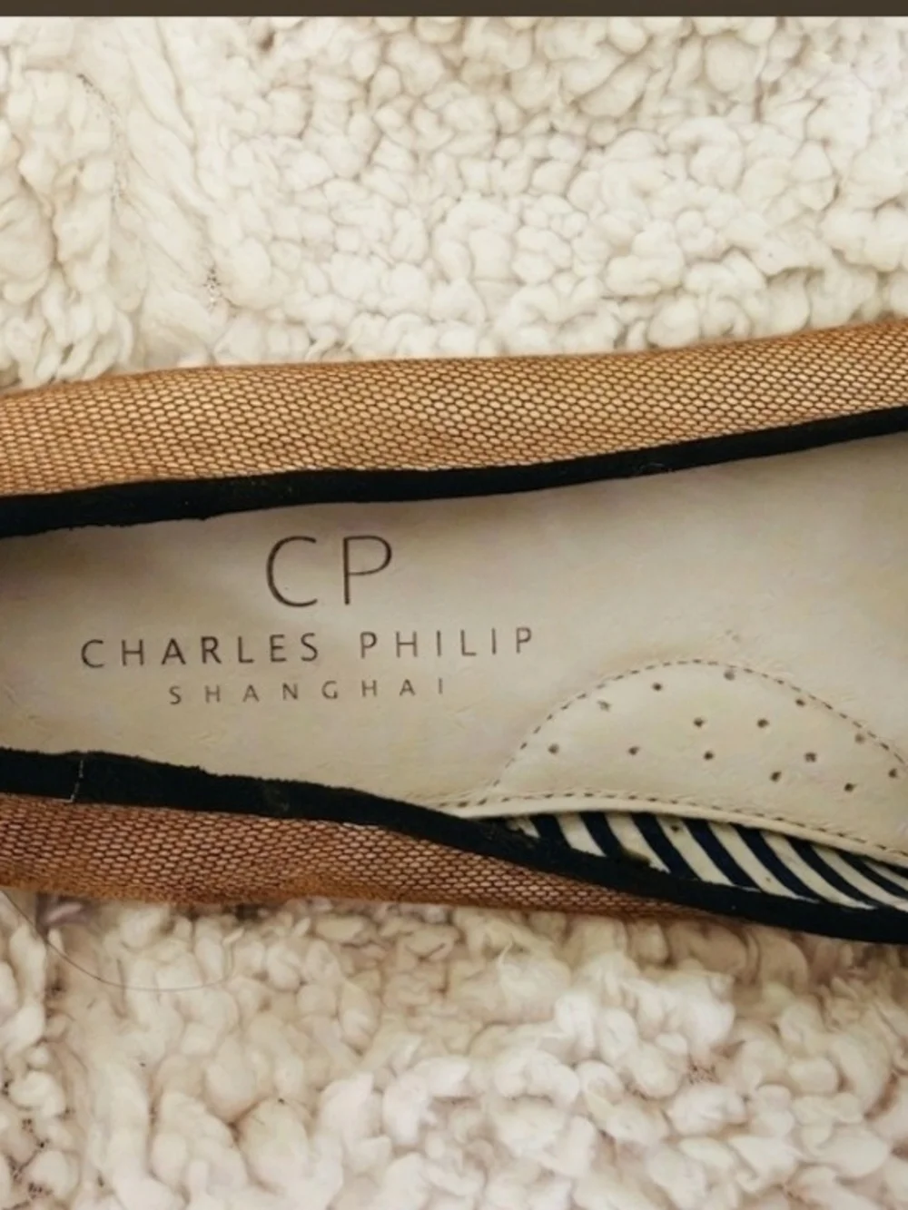 Gold Sequin Slip-On Flats with Black Trim